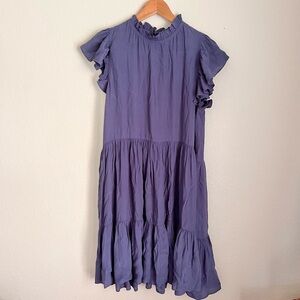Pinch Boutique Blue Ruffle Tiered Dress Sz M